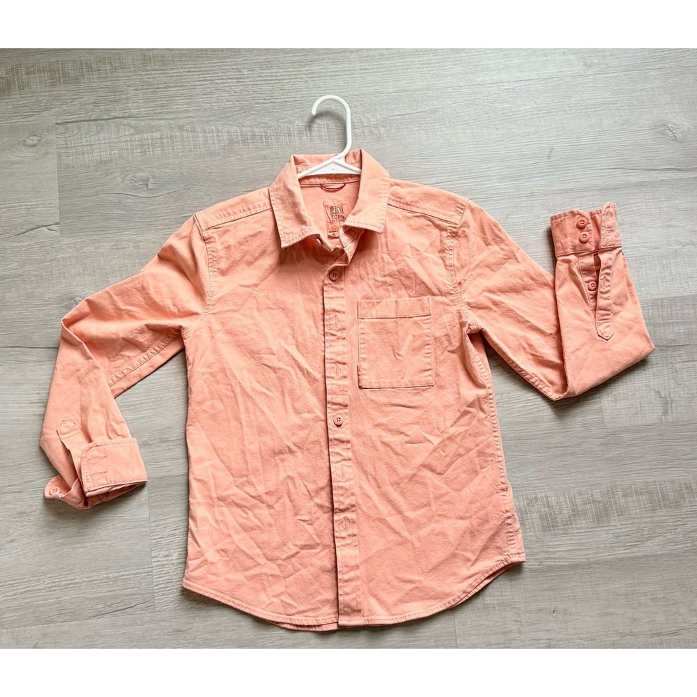 Topo‎ Designs dirt shirt peach long sleeve women's button up shirt small